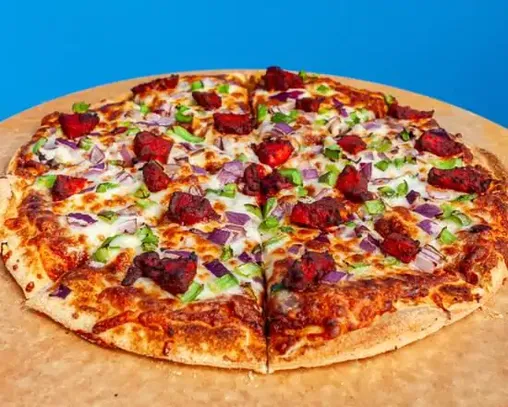 Butter chicken pizza at Desi Boy'z Pizza in Southeast Edmonton